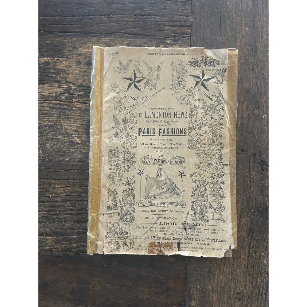 Antique 1890s Tailoring Dressmaking Book De Lamorton Victorian Fashion Patterns